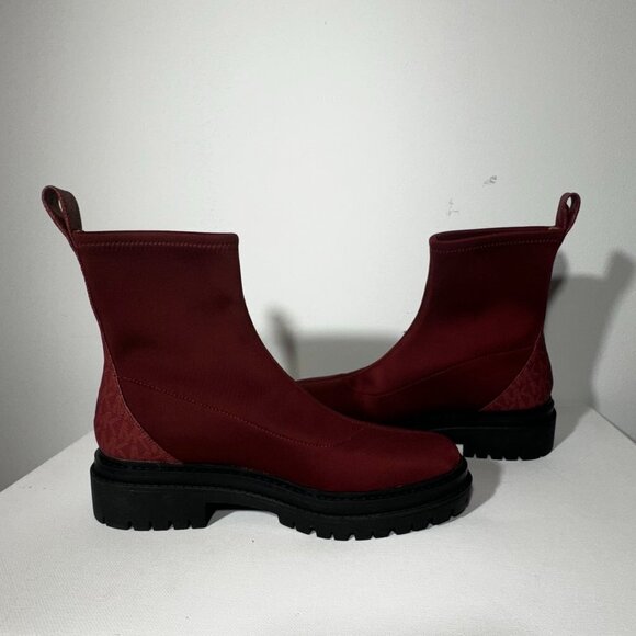 NWOT - Michael Kors Comet Lug-Sole Ankle Boots in Stretch Fabric - Size 6.5 - Picture 9 of 12